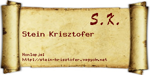 Stein Krisztofer névjegykártya